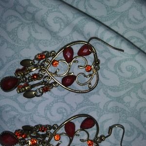 Vintage Red Stone Earrings